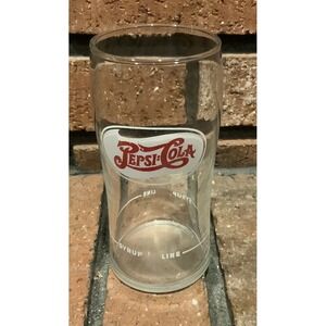 Vintage Pepsi Cola Glass Tumbler 5" Tall Syrup Line Soda Fountain Glass